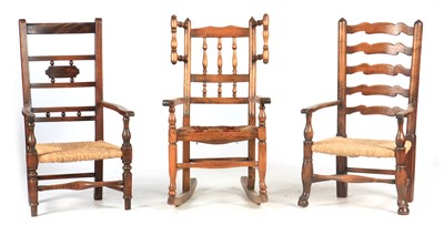 Lot 1056 - A GROUP OF THREE 19TH CENTURY ELM, ASH AND...