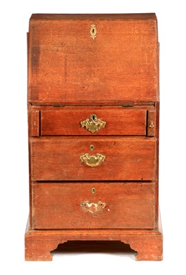 Lot 1060 - A SMALL MID 18TH CENTURY OAK BUREAU with...