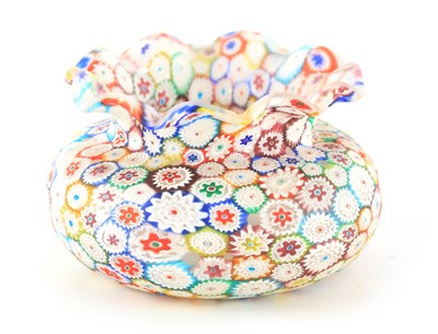 Lot 11 - AN ITALIAN MILLEFIORI GLASS VASE of squat...