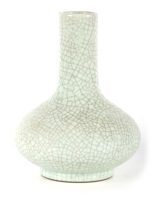 Lot 123 - A CHINESE CRACKLE GAZED PORCELAIN VASE with...