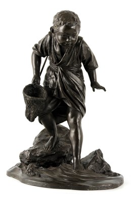 Lot 141 - A MEIJI PERIOD JAPANESE BRONZE OKIMONO...