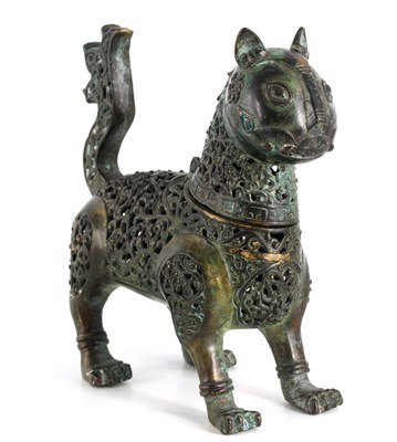 Lot 158 - AN 18TH/19TH CENTURY PERSIAN FELINE ANIMAL'S...