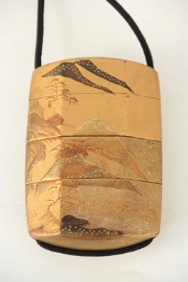 Lot 343 - A FINE GILT LACQUER JAPANESE INRO decorated...