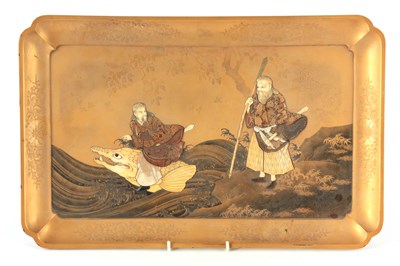 Lot 175 - A MEIJI PERIOD JAPANESE SHIBAYAMA AND LACQUER...