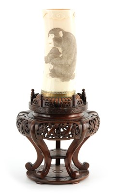 Lot 182 - A MASSIVE 19TH CENTURY JAPANESE IVORY TUSK...