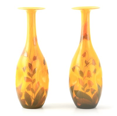 Lot 20 - A FINE PAIR OF ART NOUVEAU SIGNED LOETZ YELLOW...