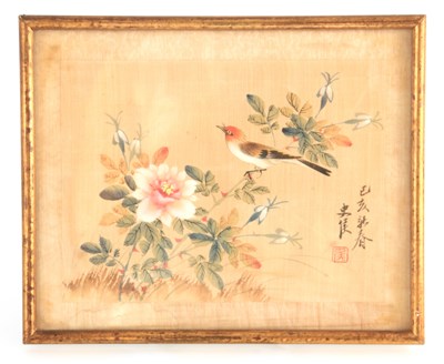 Lot 204 - A 19TH CENTURY CHINESE WATERCOLOUR ON SILK...