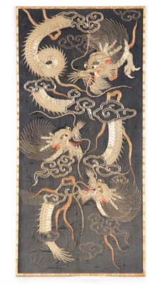 Lot 213 - AN EARLY 20TH CENTURY CHINESE EMBROIDERED...