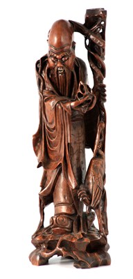 Lot 220 - A LATE 19TH CENTURY CHINESE CARVED HARDWOOD...