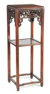 Lot 231 - A TALL 19TH CENTURY CHINESE HARDWOOD...