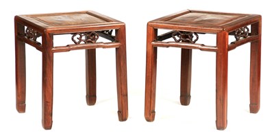 Lot 234 - A PAIR OF 19TH CENTURY CHINESE HARDWOOD...