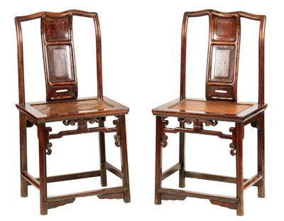 Lot 237 - A PAIR OF 18TH CENTURY CHINESE HARDWOOD SIDE...