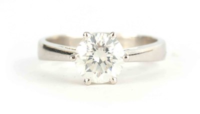 Lot 246 - A LADIES 18CT WHITE GOLD SOLITAIRE DIAMOND...