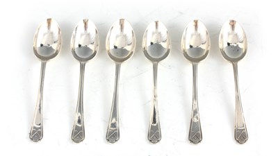 Lot 283 - A SET OF SIX GEORGE V GOLFING SILVER TEASPOONS...