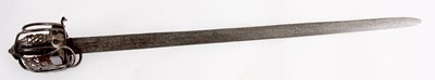 Lot 828 - AN EARLY 18TH CENTURY SCOTTISH BASKET HILTED...