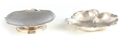 Lot 341 - AN UNUSUAL GEORGE VI LEAF SHAPED IRISH SILVER...