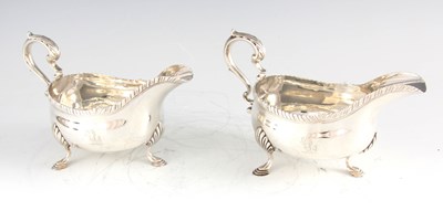 Lot 349 - A PAIR OF GEORGE III SILVER SAUCEBOATS with...