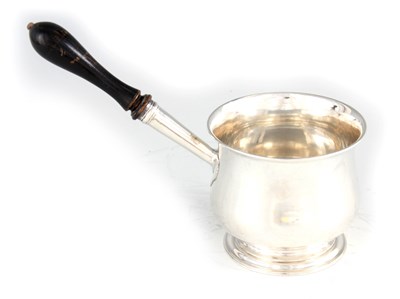 Lot 355 - A GEORGE III SILVER BRANDY WARMER of plain...