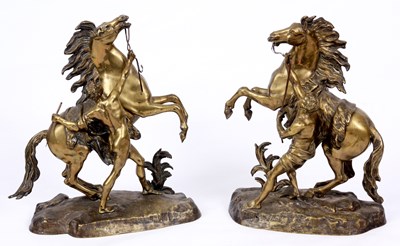 Lot 573 - A LARGE PAIR OF 19TH CENTURY CAST BRONZE...