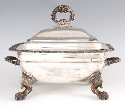 Lot 370 - A 19TH CENTURY SILVER PLATE ON COPPER SOUP...