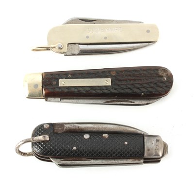 Lot 387 - A COLLECTION OF THREE FOLDING KNIVES - a...