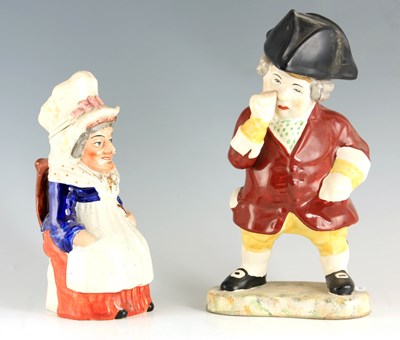 Lot 41 - AN OVERSIZED STAFFORDSHIRE STANDING FIGURE OF...