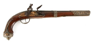 Lot 414 - A LATE 18TH CENTURY EASTERN FLINTLOCK PISTOL...