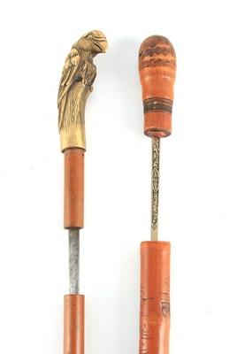 Lot 421 - TWO EARLY 20TH CENTURY SWORD STICKS one having...