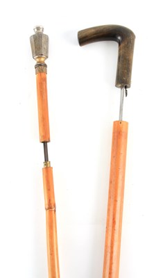 Lot 422 - TWO 19TH CENTURY SWORD STICKS one with horn...