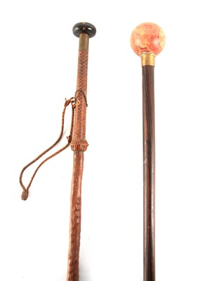 Lot 423 - A 19TH CENTURY EUROPEAN SPIKE STICK with black...