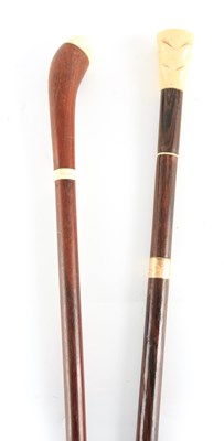 Lot 429 - TWO 19TH CENTURY IVORY MOUNTED WALKING STICKS...