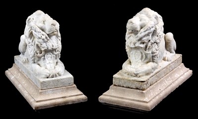 Lot 585 - A LARGE PAIR OF GEORGE III CARRARA MARBLE...