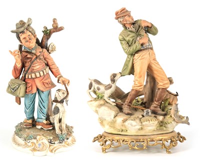 Lot 46 - A NAPLES CAPODIMONTE FIGURE OF A FLY FISHERMAN...