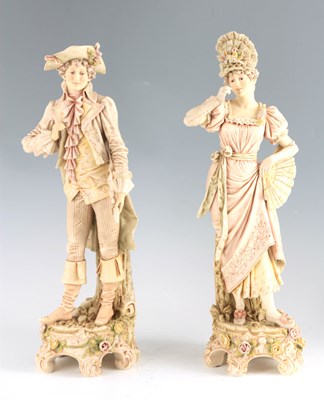 Lot 48 - A PAIR OF LATE 19TH CENTURY ROYAL DUX FIGURES...