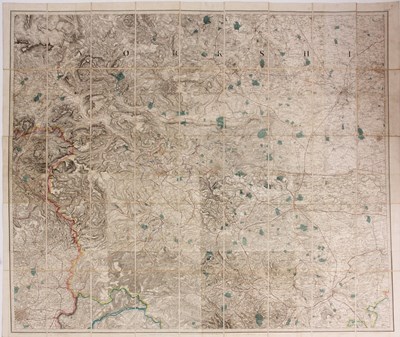 Lot 599 - A MID 19TH CENTURY MAP OF YORKSHIRE LAID ON...