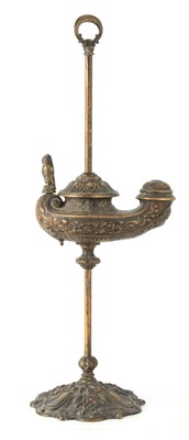 Lot 493 - A 19TH CENTURY STYLE ORNATE CAST BRASS...