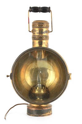 Lot 494 - A LATE 19TH CENTURY BRASS CARRYING LAMP with...