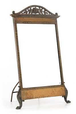 Lot 497 - A 19TH CENTURY BRASS DRESSING TABLE MIRROR...