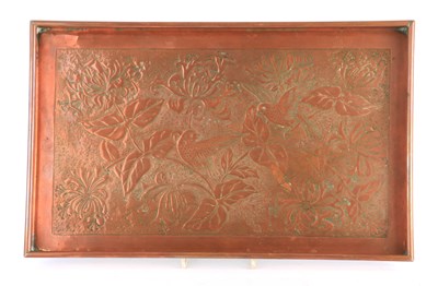 Lot 498 - A 1900's KESWICK SCHOOL STYLE RECTANGULAR TRAY...