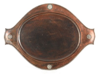 Lot 500 - A 1920's A.E. JONES HAND BEATEN COPPER TRAY...