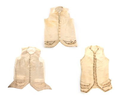 Lot 510 - THREE 18TH/19TH CENTURY EMBROIDERED WAISTCOATS...