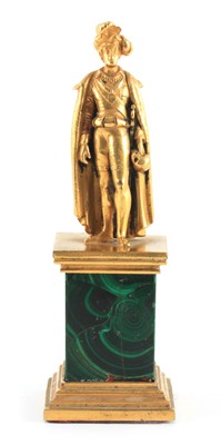 Lot 544 - A 19TH CENTURY GILT BRONZE AND MALACHITE...