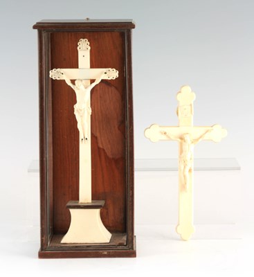 Lot 551 - TWO LATE 19TH CENTURY IVORY CORPUS CHRISTI...