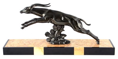 Lot 560 - AN ART DECO FRENCH BRONZE METAL SCULPTURE...