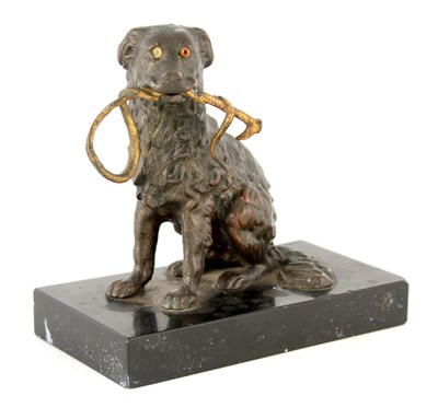 Lot 562 - A 19TH CENTURY NOVELTY BRONZE INKWELL modelled...