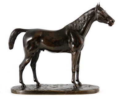 Lot 585 - A 19TH CENTURY PATINATED BRONZE SCULPTURE OF A...