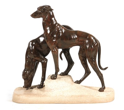 Lot 628 - JULES-EDMUND MASSON A LARGE BRONZE PATINATED...