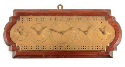 Lot 641 - A 19TH CENTURY MAHOGANY FRAMED BRASS GAMES...