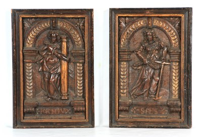 Lot 654 - A PAIR OF 16TH CENTURY CARVED OAK AND GILT...