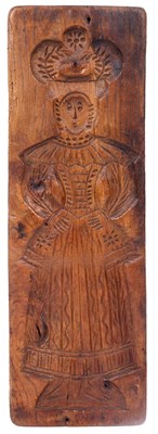 Lot 704 - A 19TH CENTURY ELM DOUBLE SIDED GINGER BREAD...